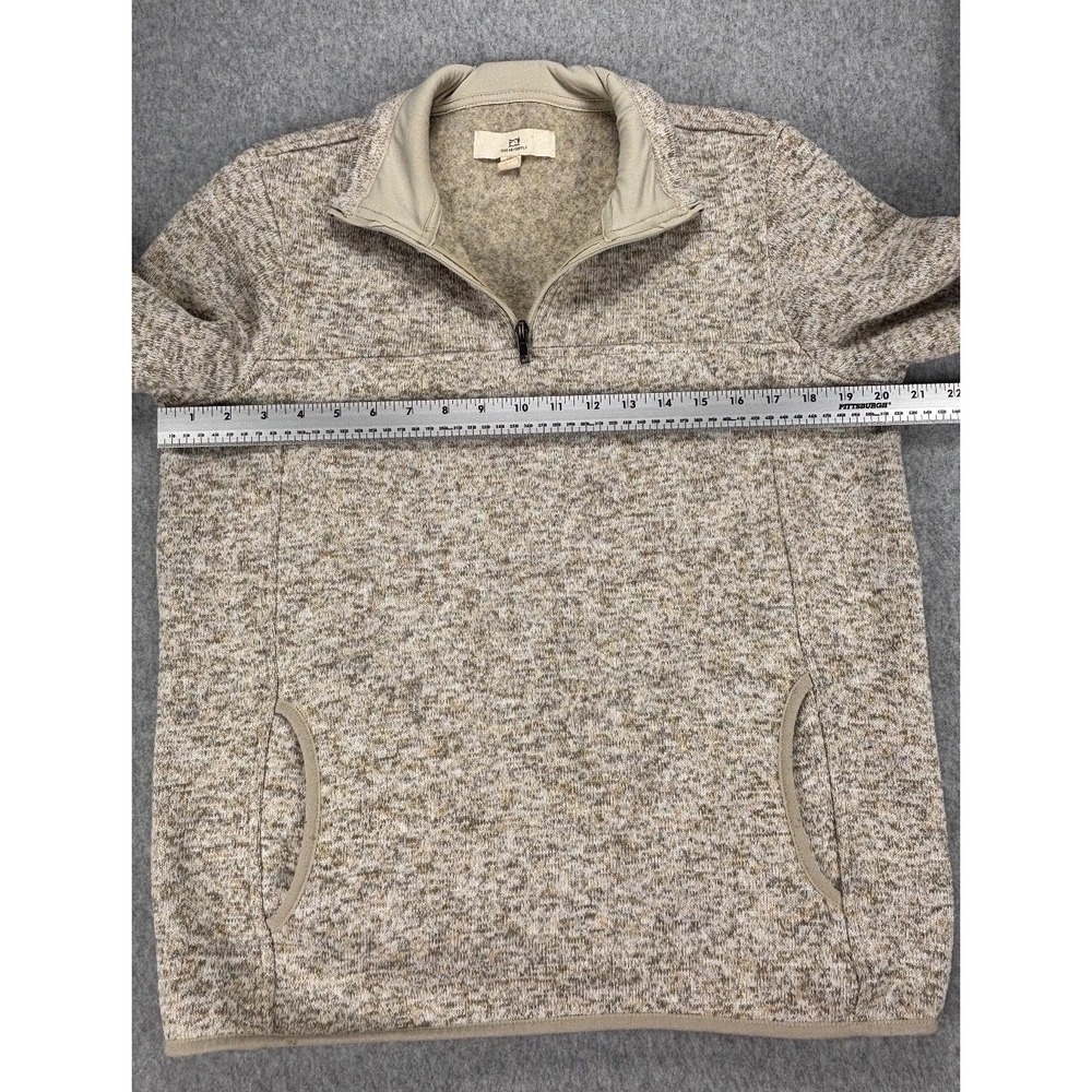 Thread & Supply Oatmeal Quarter Zip Fleece Pullover L Cozy Minimalist Outdoor - Picture 7 of 10